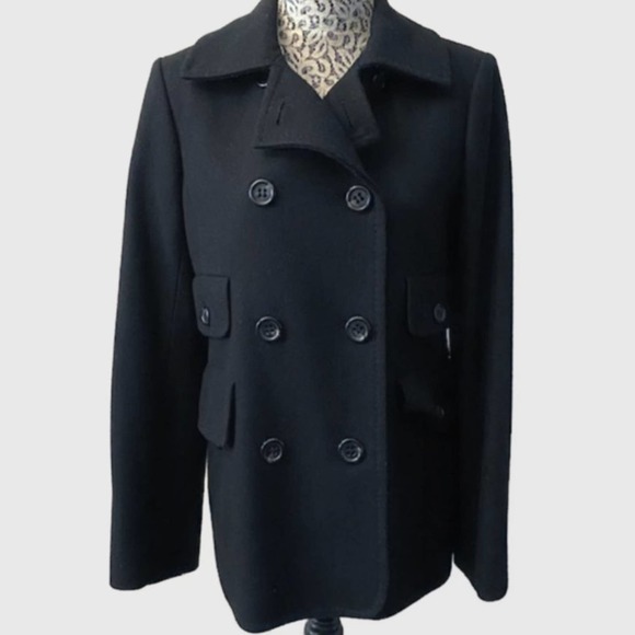 BCBGMaxAzria Wool Blend Classic Peacoat Black -Size Small - Picture 3 of 5